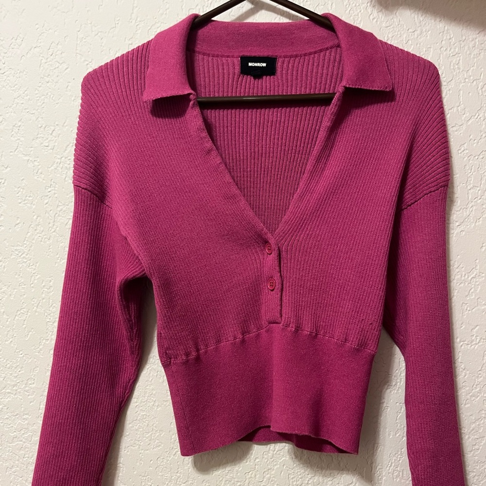 MONROW Ribbed Pullover Sweater